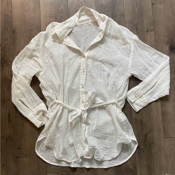 Abercrombie white Gauzy beach mini dress coverup - Picture 4 of 6